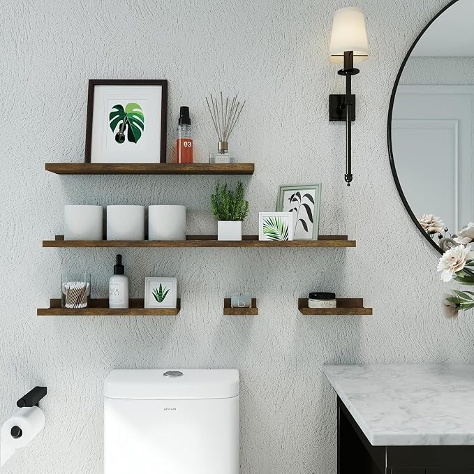 Small Floating Shelves for Wall Decor, Wall Mounted Wood Shelf for Bedroom - Image 6