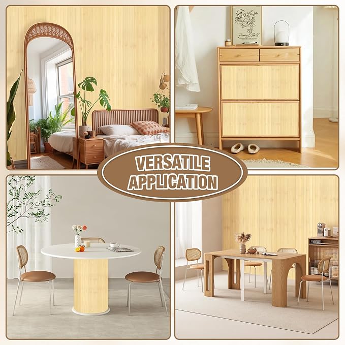 Natural Bamboo Wall Panel Covering Roll, Flexible Pole Wrap Wainscoting - Image 6