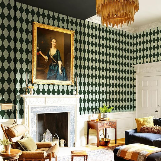 Simon&Siff Retro Peel and Stick Wallpaper Black and Green Wallpaper Vintage - Image 2