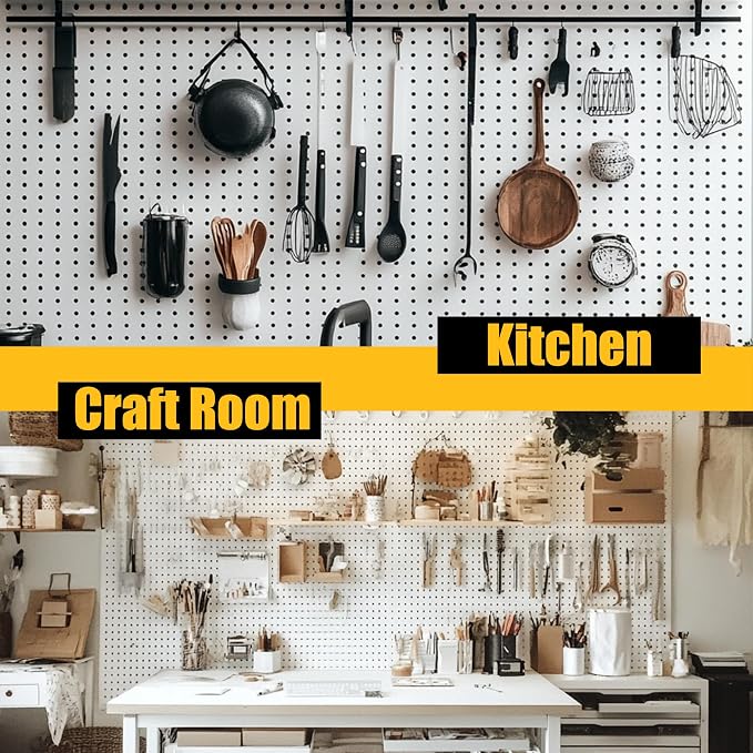 Spampur Peg Board, 8 Pack Metal Pegboard Panels - Image 9