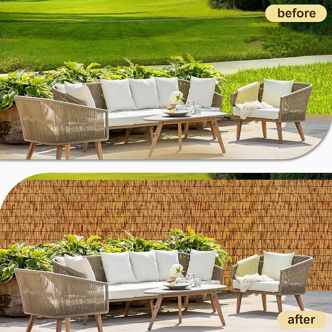 Natural Reed Fencing, Decorative Bamboo Fence Rolls Handwoven Friendly Sun Shade - Image 9