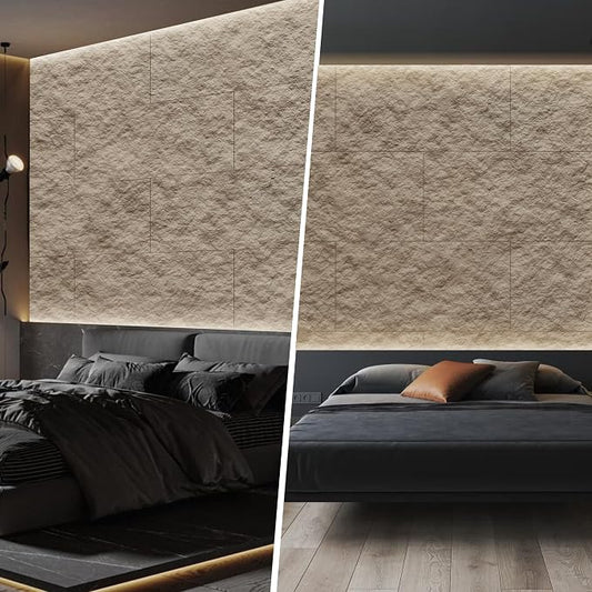 KASARO PU 3D Faux Stone Wall Panels, Cement Texture Accent - Image 2