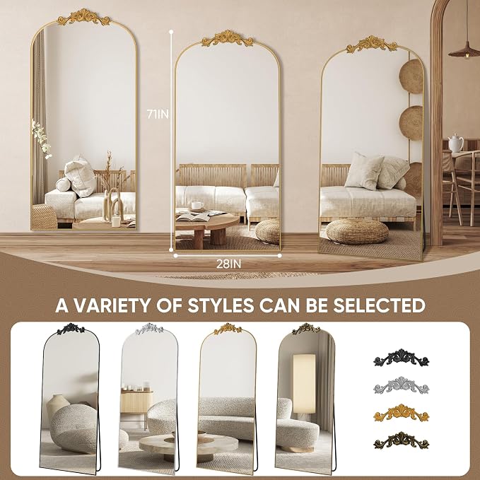 Antok Arched Full Length Mirror, Full Body Mirrors - Image 8