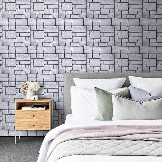 Commomy 3D Faux Stone Wall Panel Peel and Stick Wall Tiles - Image 2