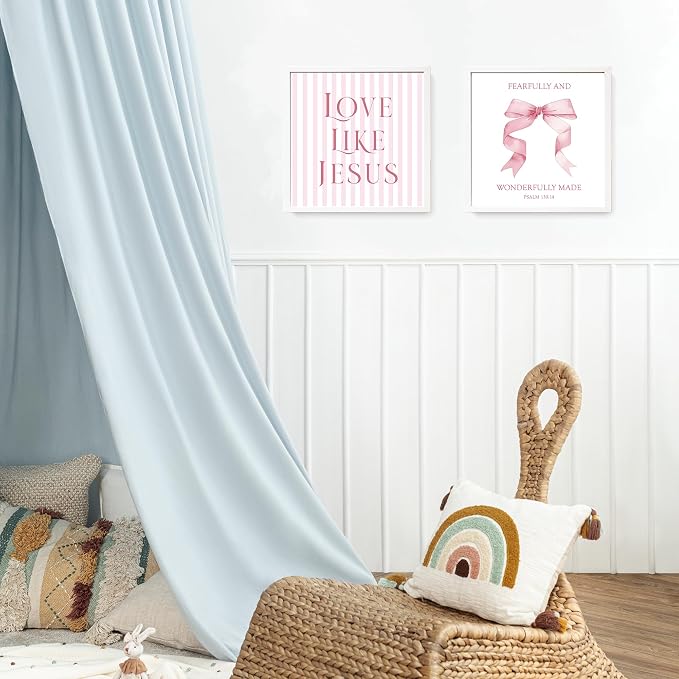 LARTSFRO Coquette Pink Bow Jesus Wall Art Decor Posters, Light Pink Bow - Image 7