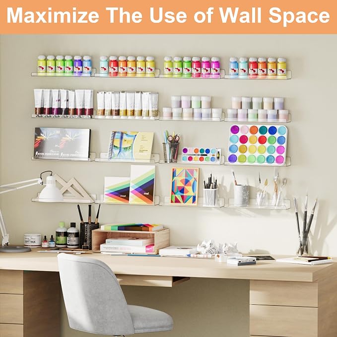 upsimples 10 Pack Acrylic Shelves Wall Organizer and Storage, Toy Cars - Image 8
