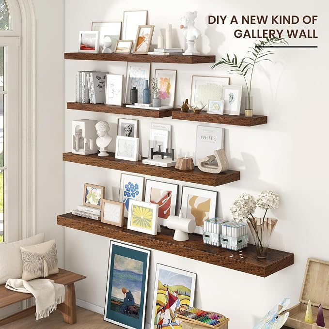 Floating Shelves for Wall 24 inch Long, Engineered Wood Wall Shelves - Image 6