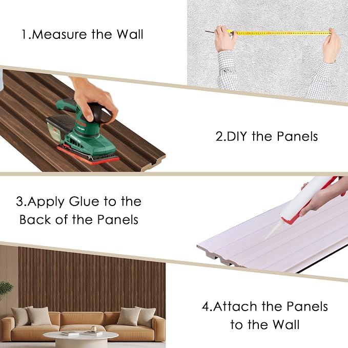 8-Pack 3D Slat Wall Panels — Soundproof Faux Wood Wall Panels - Image 7
