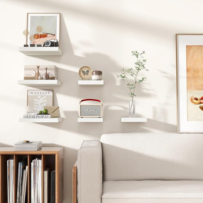 Square Floating Shelves for Wall 8"W x 8"D x 1.2"H, Small Engineered Wood Wall - Image 6