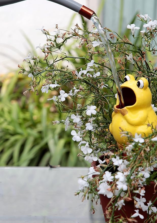 Terracotta Plant Self Watering Spikes - Set of 3 Terracotta Self Watering Bulbs, Self Watering Stakes, Self Watering Globes for Pot Plants (Frogs Painted, Small)