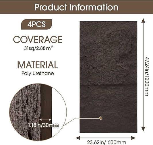 3D Faux Stone Wall Panels, Lightweight & Waterproof, Easy DIY Install - Image 2