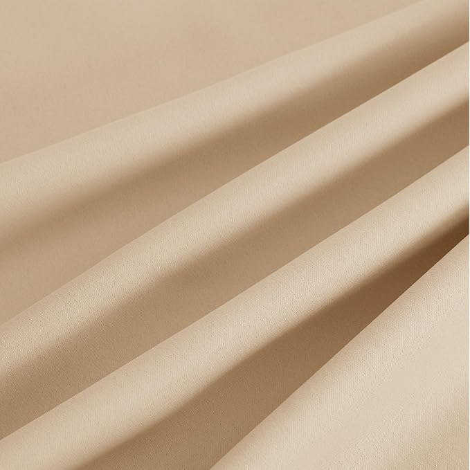 NICETOWN Blackout Curtains Grommet 2 Panels 72 Inches Long, Biscotti Beige - Image 9