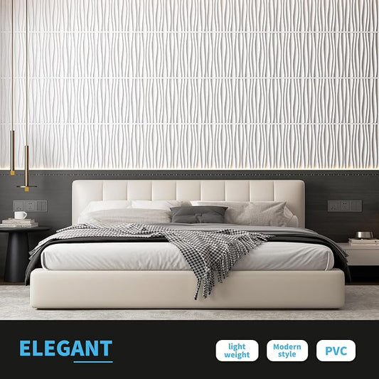 Art3d 24-Pack 3D Wall Panels for Interior Wall Décor, PVC Wavy Textured Accent - Image 2