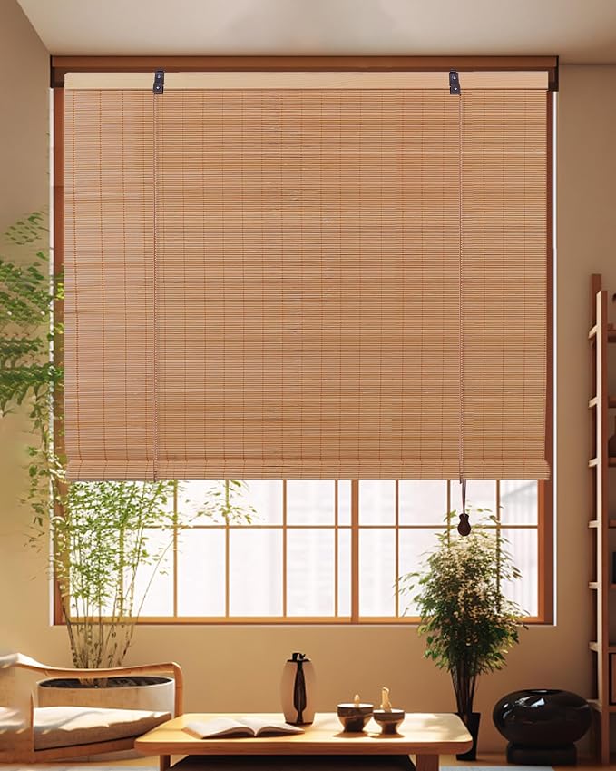 FoundGo Retro Bamboo Blinds 72" W x 72" H Bamboo Roman Shades Light Filtering - Image 7