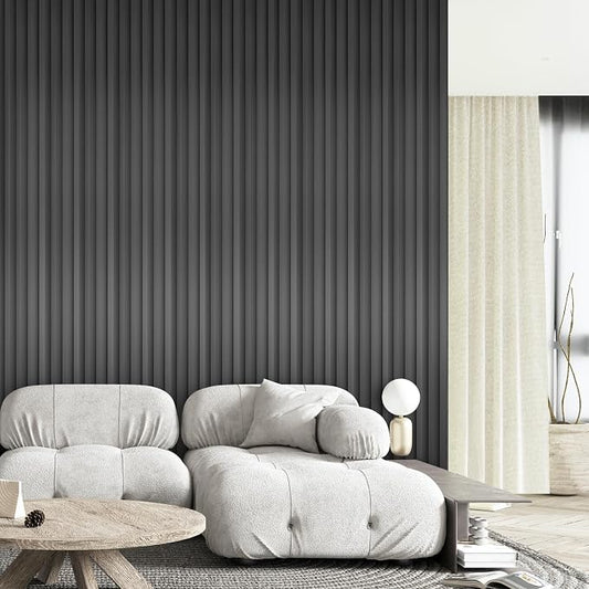 OUZUGIE WPC Acoustic Slat Wall Paneling, Living Room, TV Background, Study Room - Image 2