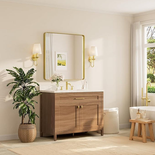 TETOTE 36 x 36 Inch Gold Mirror - Image 2