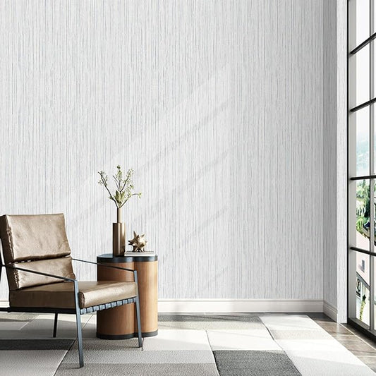 Beige Grey Grasscloth Wallpaper Peel and Stick 15.74" X 472.44" Removable - Image 2