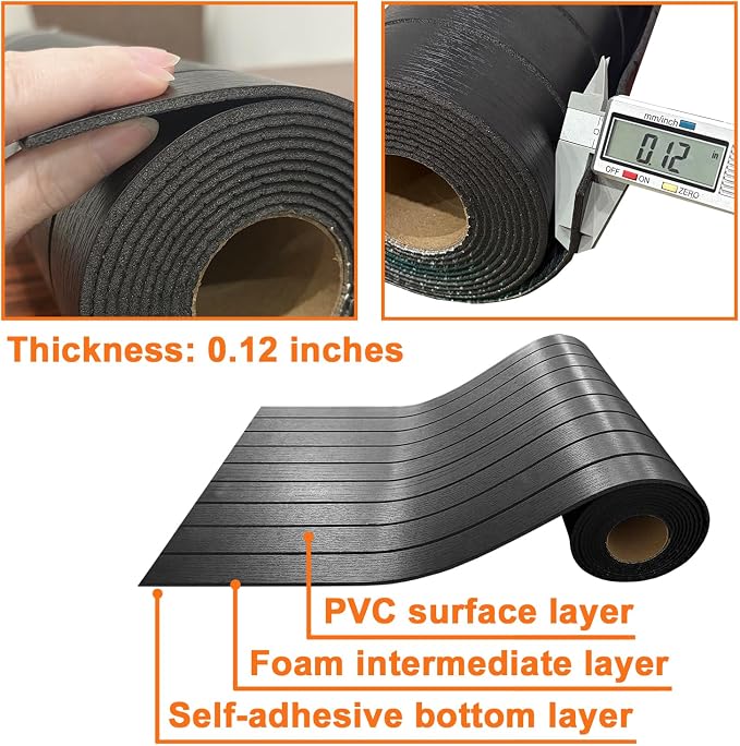 YLL YLL PVC Slat Wall Panel Peel and Stick 236"x 15.7" Faux Black Wood Grain - Image 7