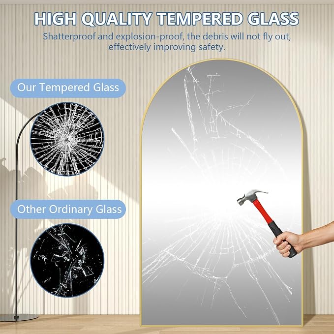 Oversized Floor Mirror Full Length 82"X44", Extra Large Arched Full Length - Image 8