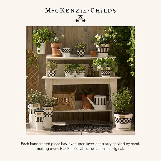 MACKENZIE-CHILDS Galvanized Flower Buckets, Decorative Metal Buckets, Spectator, Set of 3