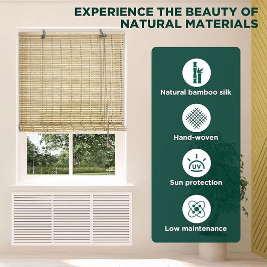 Bamboo Blinds for Interior Windows, Custom Roller Shades for Indoor Window and - Image 2