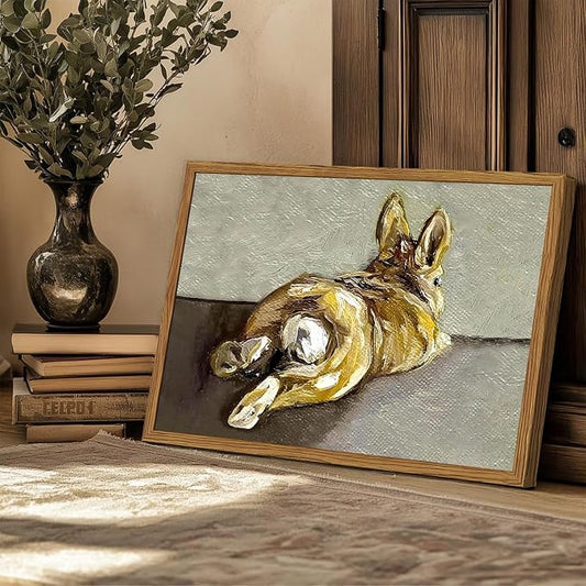 Framed Vintage Easter Bunny Wall Art, Cute Rabbit Pictures Wall Decor, Rustic - Image 2