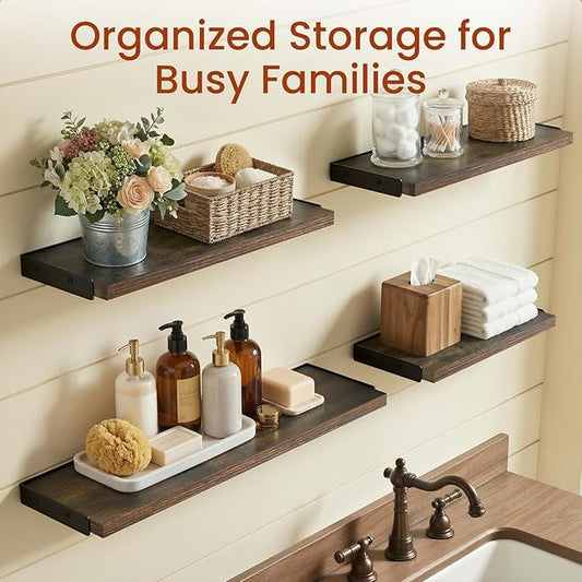 BAYKA Wall Shelves for Bathroom Decor, Floating Wall Shelves for Living Room - Image 2