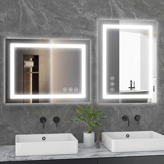Sweetcrispy 24"x32" Smart Anti-Fog LED Bathroom Mirror - Image 2