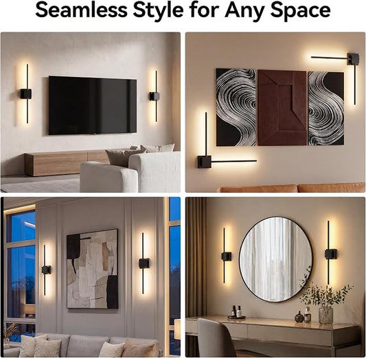 Battery Operated Wall Sconces Set of 2, 8000mAh Rotatable - Image 2