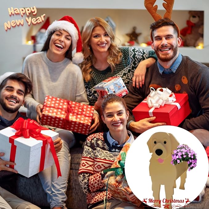 Golden Retriever Dog Planter Plant Pots,Cute Garden Dog Flower Planter,Large Dog Planters Birthday Gifts for Women,Office,Indoor/Outdoor Decor(9.84 * 8.66 * 17in)