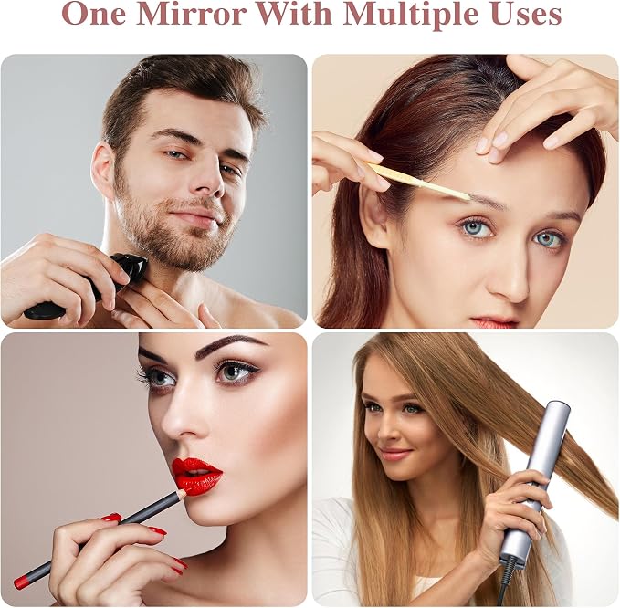 Wall Mounted Lighted Makeup Mirror, Rectangle Double Sided 1X/10X Magnifying - Image 8