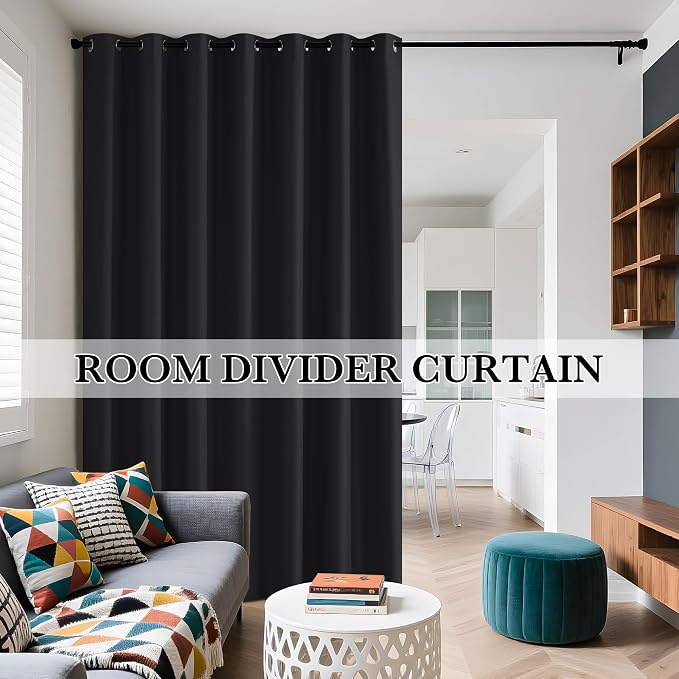 RYB HOME Extra Long 100% Blackout Room Divider Curtains - Image 9