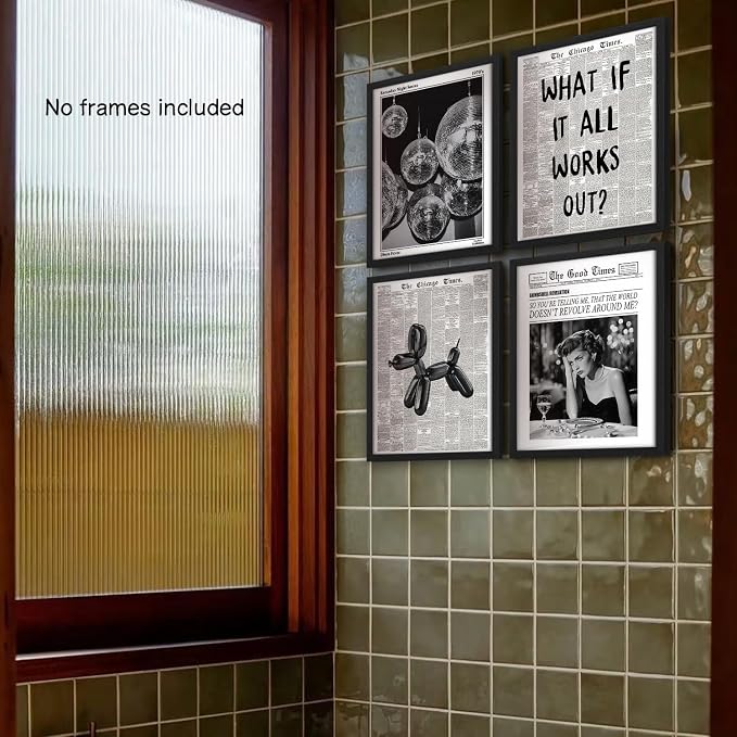 Retro Black And White Newspaper Poster Wall Art, What If It All Works Out Wall - Image 6