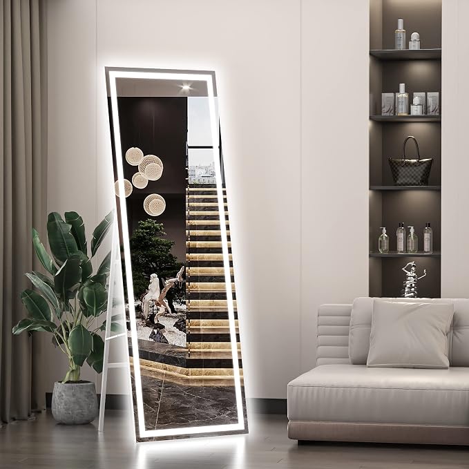 Hasipu Full Length Mirror with Lights, Full Body Dressing Standing, Hanging - Image 9