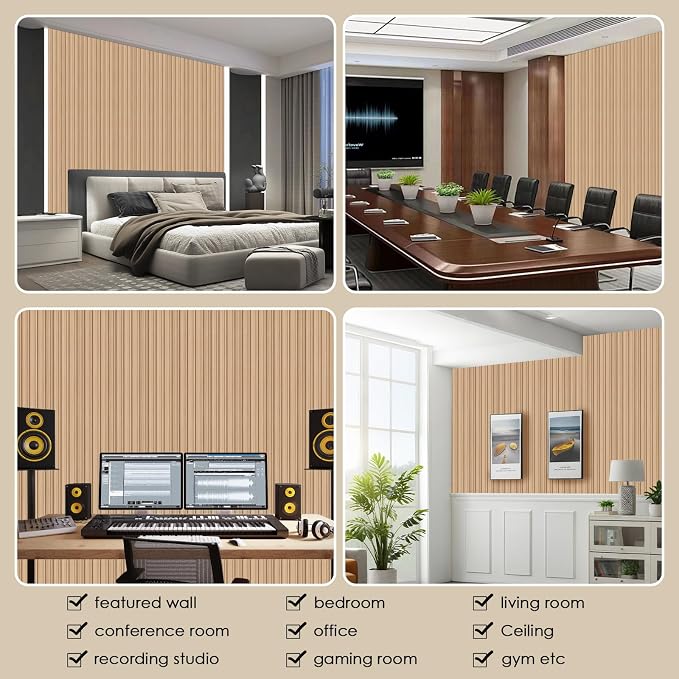8-Pack 3D Slat Wall Panels — Soundproof Faux Wood Wall Panels - Image 7