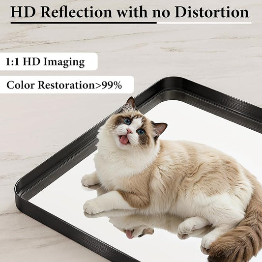 60x36 Inch Bathroom Mirror for Wall, Matte Black Metal Framed Bathroom Vanity - Image 2