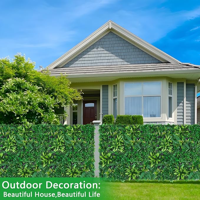 Yangrass 16pcs 20''x20'' Grass Wall Panels, Artificial Hedge Panels Greenery - Image 7