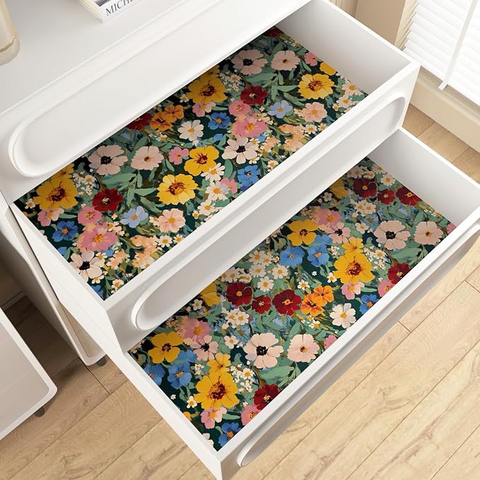 BOKEBEVE Extra Long Colorful Floral Peel and Stick Wallpaper Boho Leaf Contact - Image 6