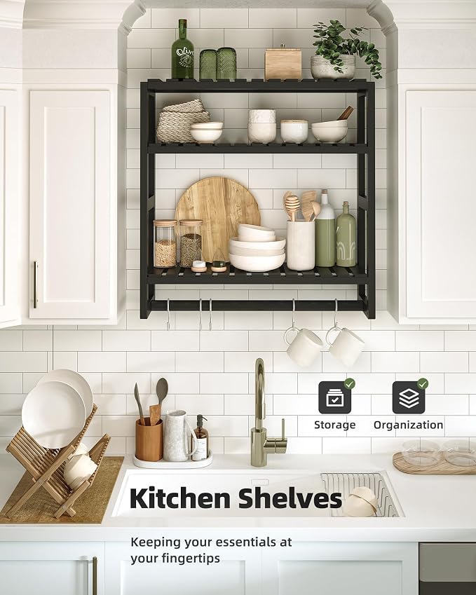 Galood Over The Toilet Storage Bathroom Shelves Wall Mounted 3 Tier Space Saver - Image 7