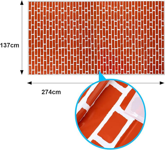 Chuangdi 2pcs 4.5 x 9 Feet Brick Wallpaper Peel and Stick Backdrop Tablecloth - Image 2