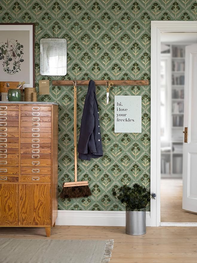 Orainege Peel and Stick Wallpaper Vintage Floral Wall Paper Boho Contact Paper - Image 7