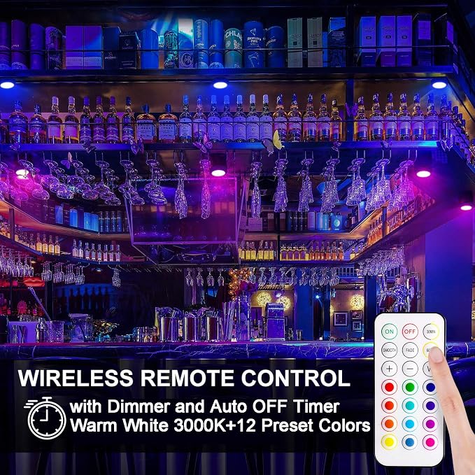 BLS LED Puck Lights with Remote Control, Wireless Under Cabinet & Closet - Image 8