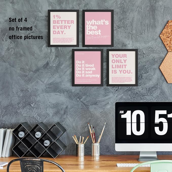DSHFG Motivational Inspirational Office Wall Art Decor Prints Set of 4 - Image 5