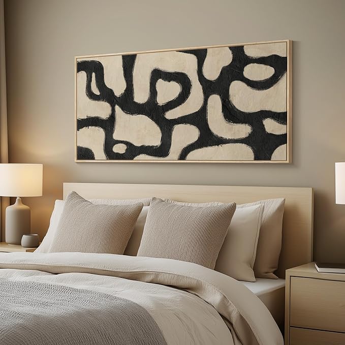 Framed Abstract Neutral Horizontal Wall Art - Image 8