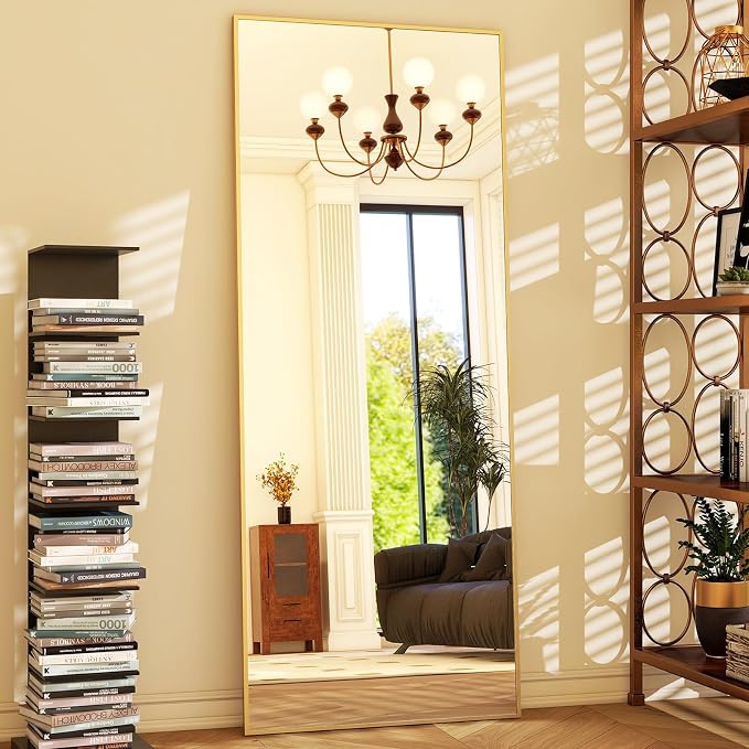 GLSLAND 64"x21" Full Length Mirror Big Standing Mirror Freestanding Hanging or - Image 7