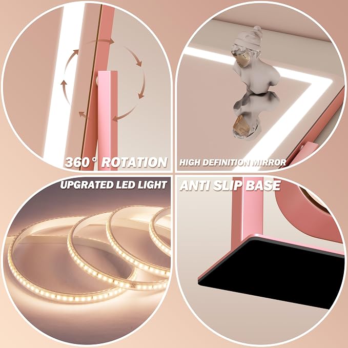 FENNIO Vanity Mirror with Lights 22''x17'' Makeup Mirror, Vanity Mirror Touch - Image 7