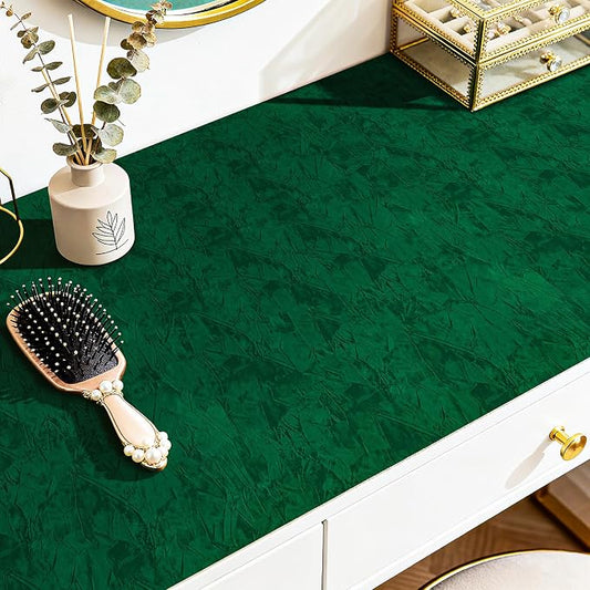 30"x160" Emerald Green Wallpaper Peel and Stick Crushed Forest Green Velvet - Image 2