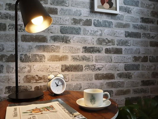 Guvana 17.3"×472.4" Brick Peel and Stick Wallpaper Brown/Grey Contact Paper - Image 2