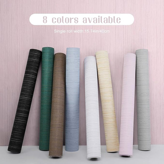 Pink Grasscloth Peel and Stick Wallpaper Vintage Texture Removable Waterproof - Image 2