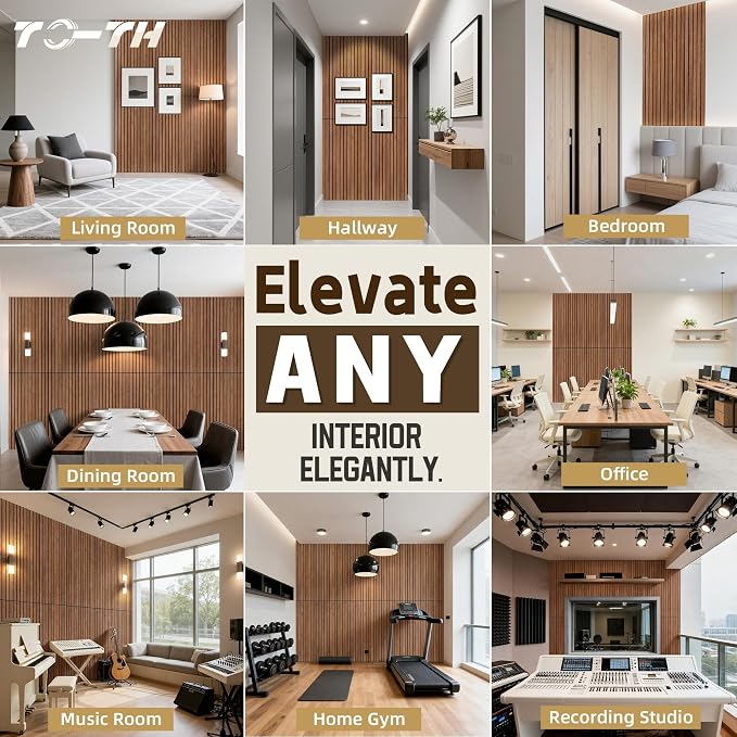 TO-TH Wood-Look Acoustic Wall Panels, 10 Pack 47.2” x 23.6” Acoustic Panels - Image 8